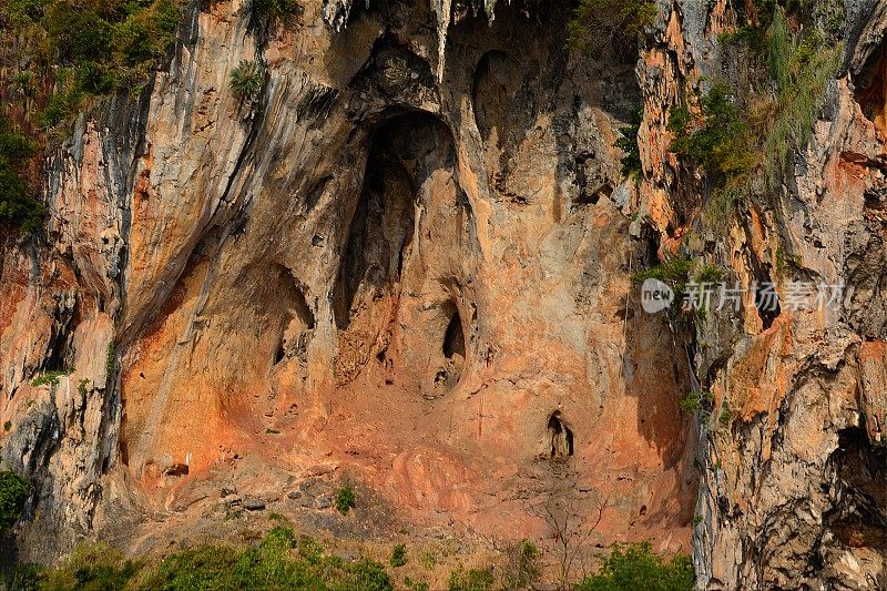 Phra nang洞的红色岩石，泰国